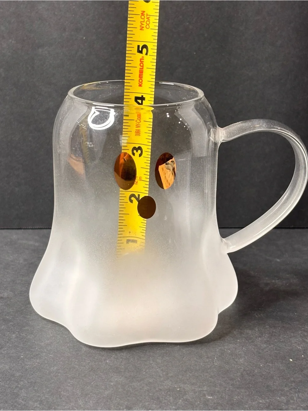 Anthropologie Ghost Borosilicate Glass Mug Halloween 4.25” New